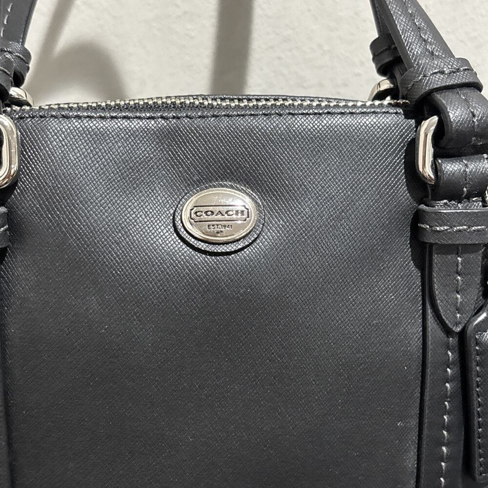 Vintage Coach Peyton Cora Domed Satchel Black F25671 **NO STRAP - Picture 5 of 13